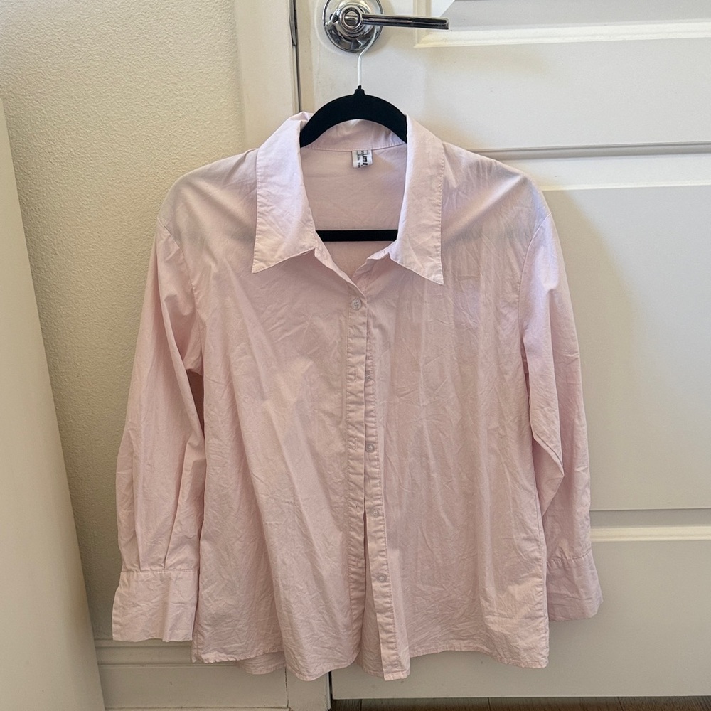 Baby Pink Collared Button Shirt SMALL